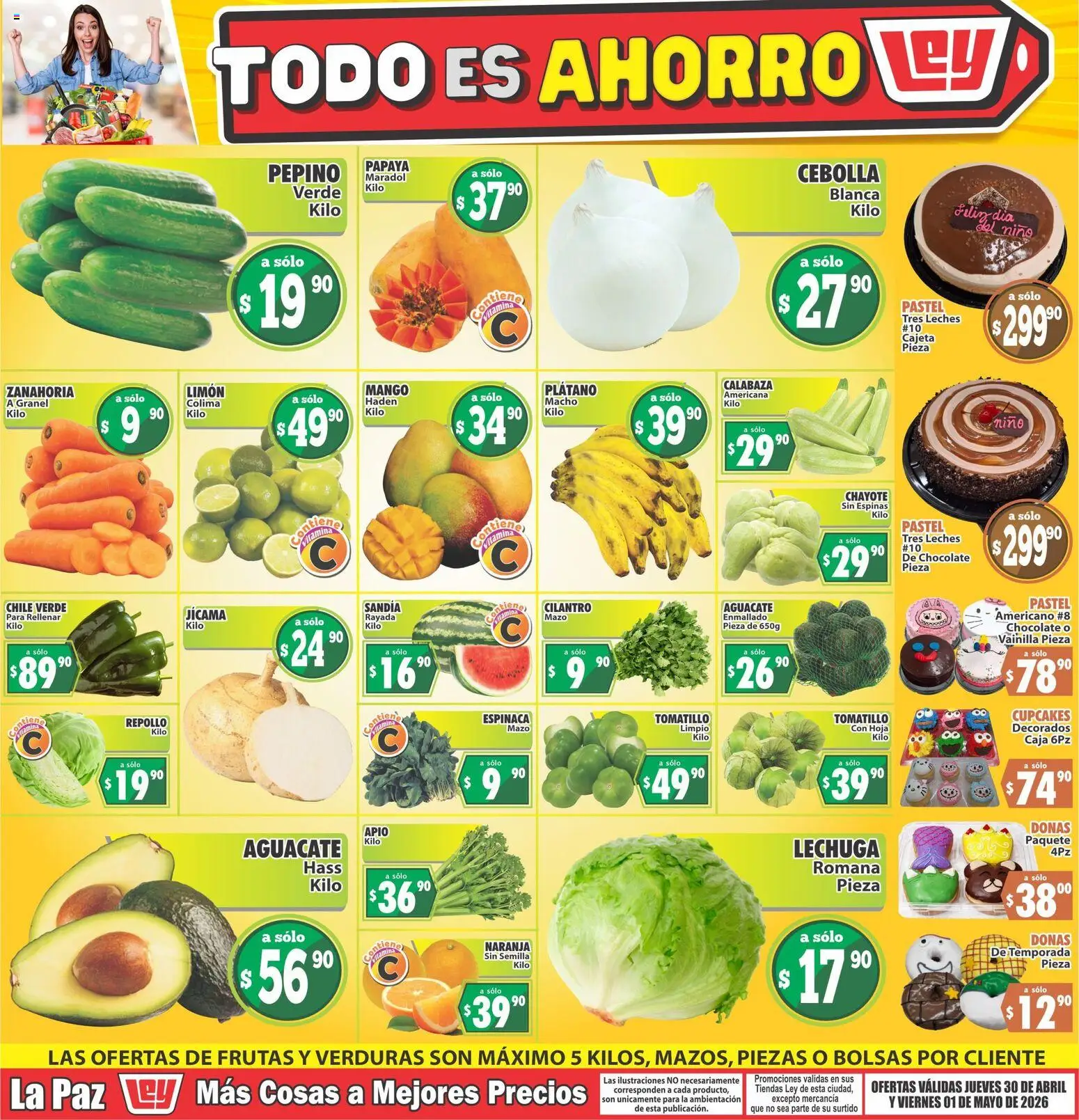 Vista previa las ofertas de la tienda Casa Ley - Casa Ley folleto Las ofertas de frutas y verdunas La Paz desde el 30/04/2026 
