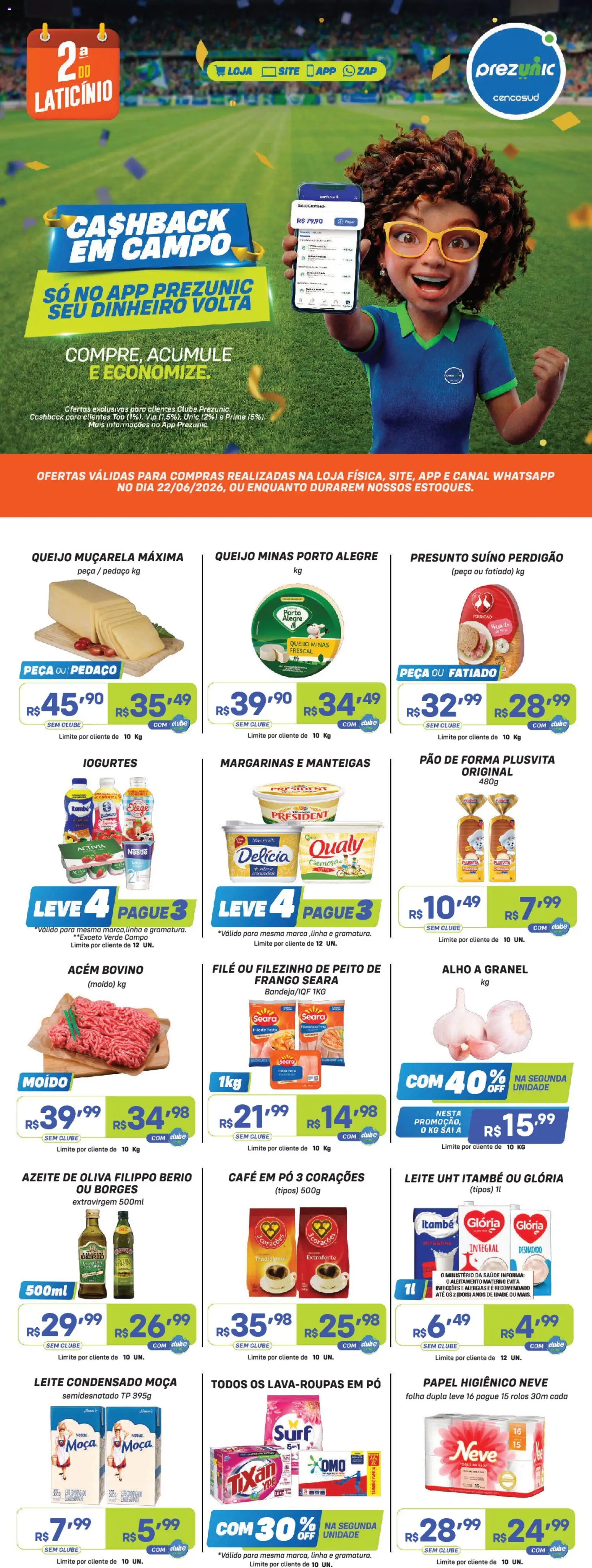 Pré-Visualização do folheto "Prezunic ofertas" da loja Prezunic válido a partir de 22/06/2026