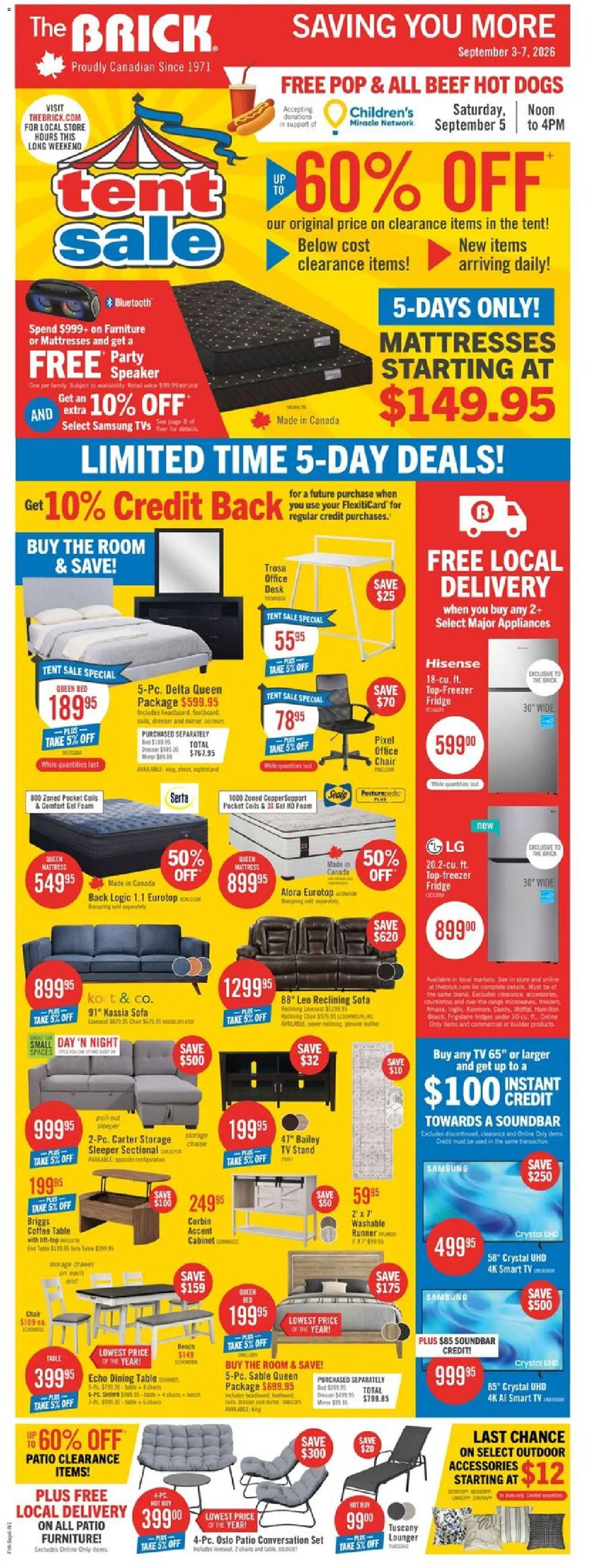 Preview of leaflet The Brick weekly flyer / circulaire from shop The Brick is valid from Sep 03, 2026