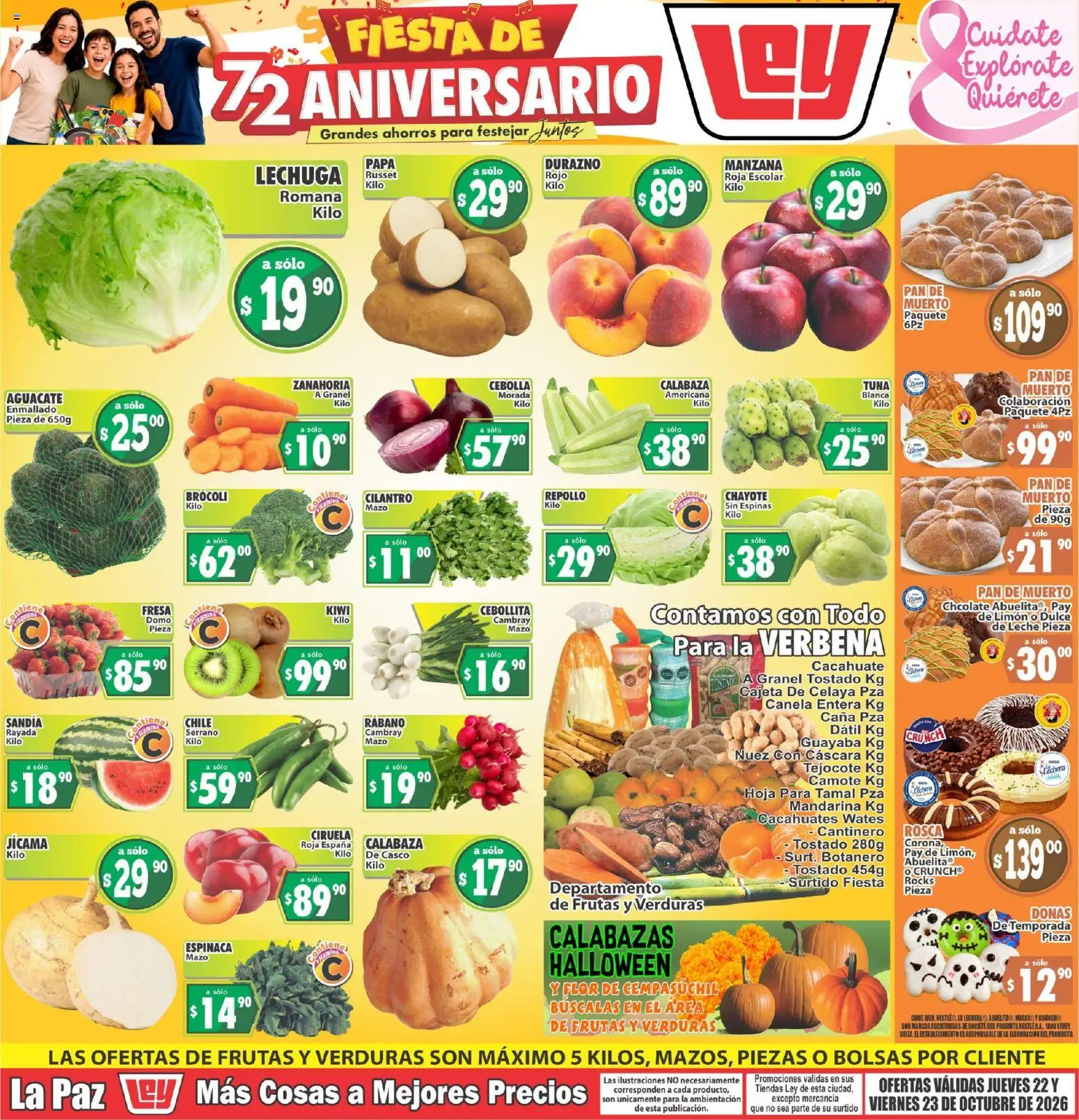 Vista previa las ofertas de la tienda Casa Ley - Casa Ley folleto Las ofertas de frutas y verdunas desde el 22/10/2026 