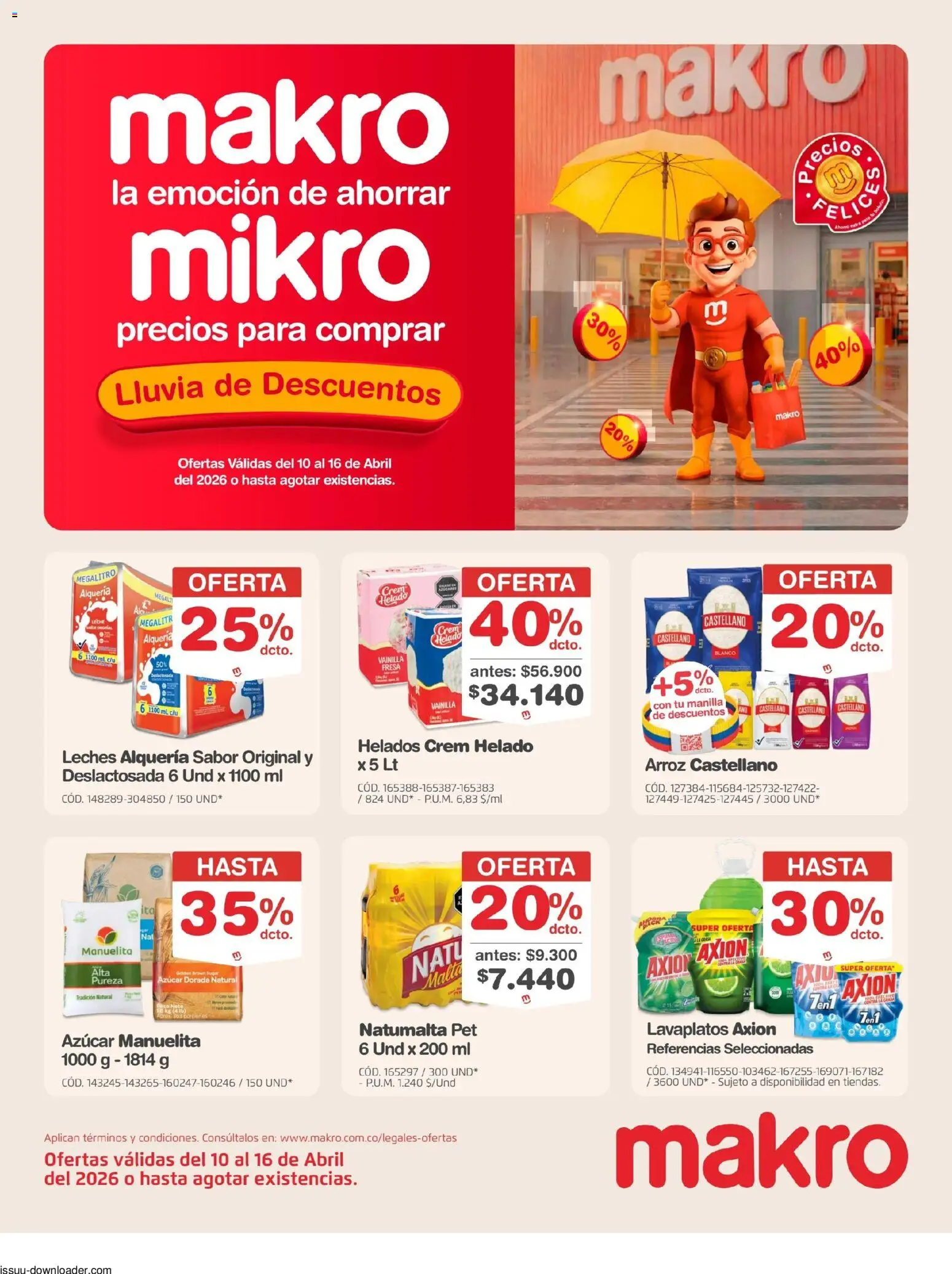  Vista previa del prospecto Makro catálogo del almacen Makro válida del 10/04/2026 al 16/04/2026 - Arroz, Helado, Fresa, Azucar, Peso, Vainilla