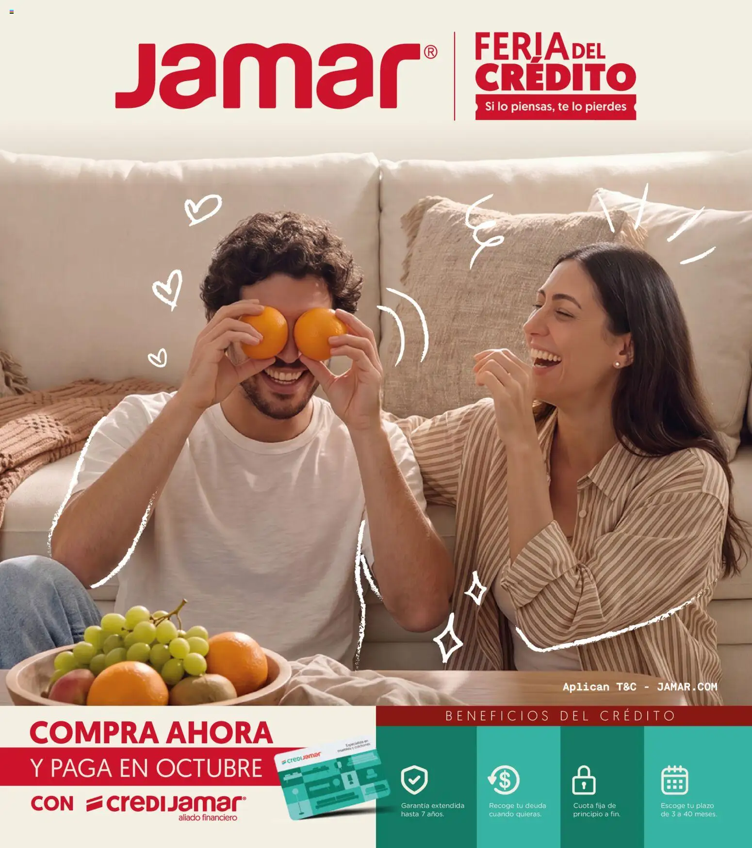  Vista previa del prospecto Muebles jamar Feria del crédito del almacen Muebles jamar válida del 23/07/2026 al 31/08/2026 - Té