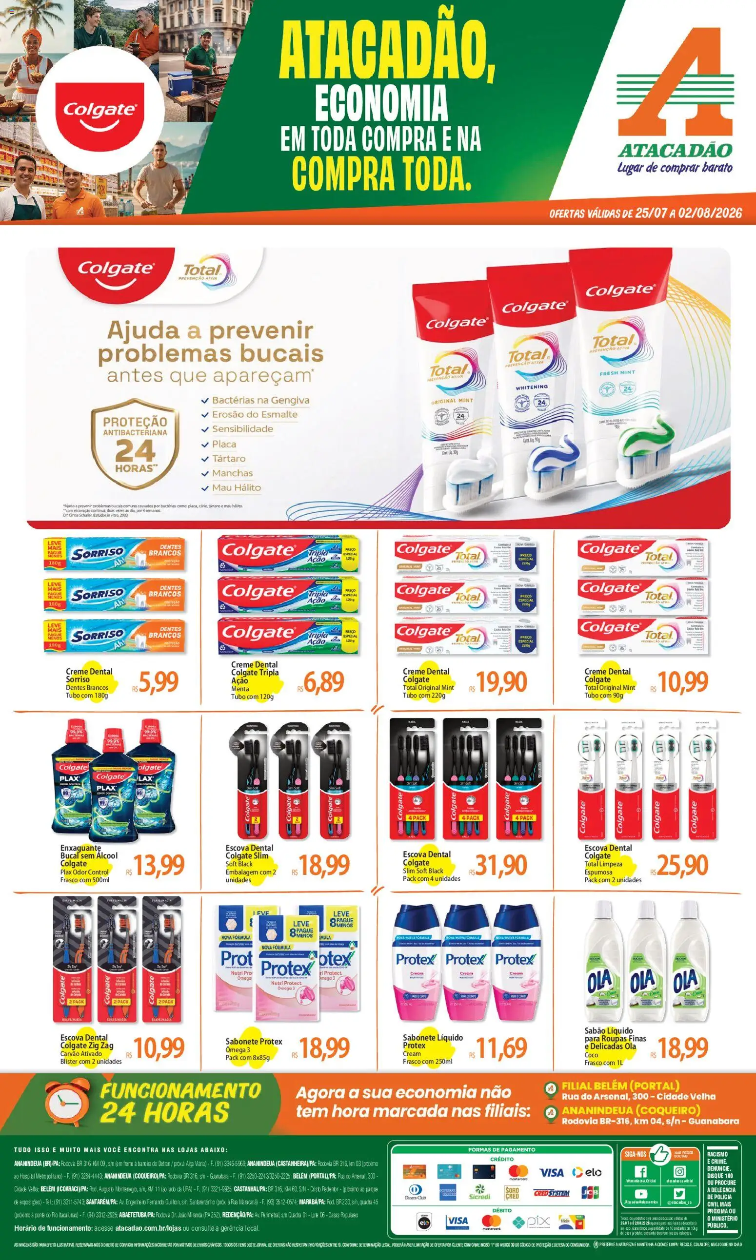 Pré-Visualização do folheto "Atacadão ofertas - PA" da loja Atacadão válido a partir de 25/07/2026 - Pá, Ômega 3, Álcool, Sabonete, Sabonete líquido, Creme, Sabão, Ômega