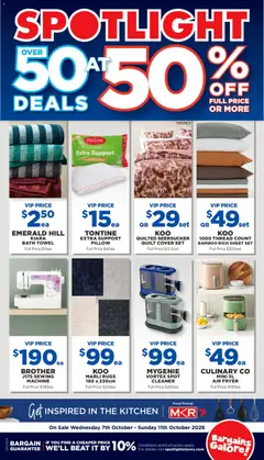 Preview of catalogue Spotlight Over 50 Deals At 50% Off Full Price or More from shop Spotlight valid 07/10/2026