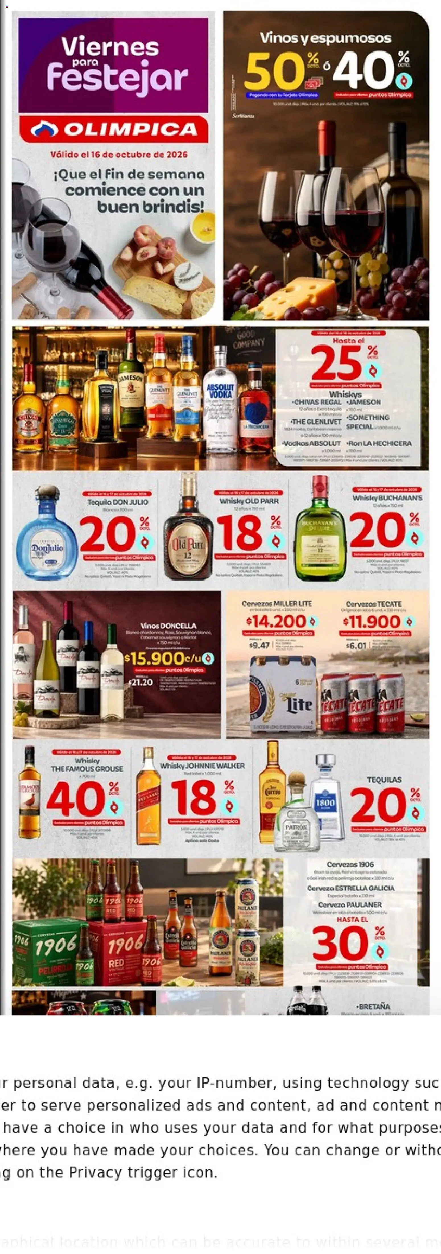  Vista previa del prospecto Olímpica catálogo Viernes para festejar del almacen Olímpica válida del 16/10/2026 al 16/10/2026
