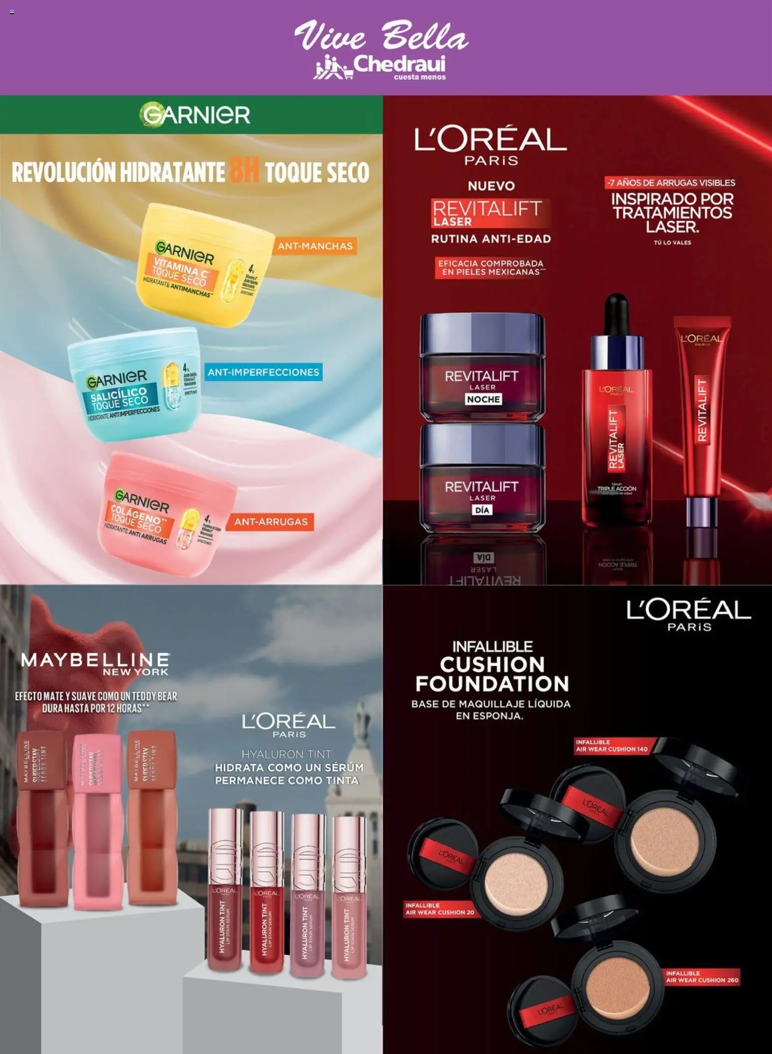 Vista previa las ofertas de la tienda Chedraui - Chedraui folleto desde el 04/05/2026 - Maquillaje, Esponja, Mate, Serum, Base de maquillaje
