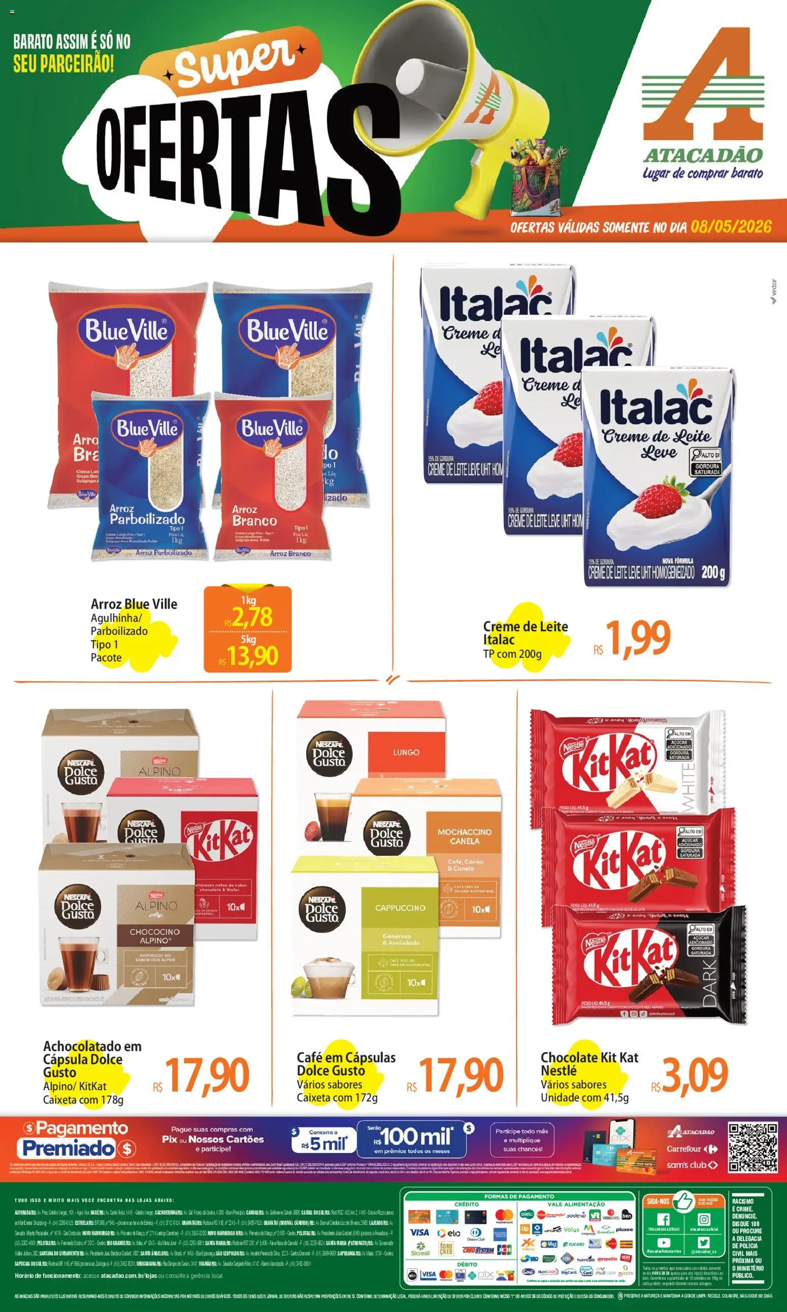 Pré-Visualização do folheto "Atacadão ofertas - RS" da loja Atacadão válido a partir de 08/05/2026