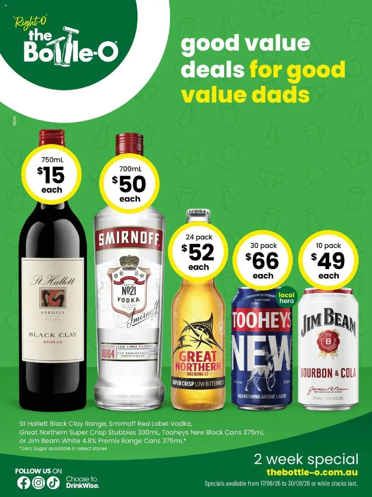 Preview of catalogue Good Value Booze, For Good Value Dads. 17/08 from shop The Bottle-O valid 17/08/2026