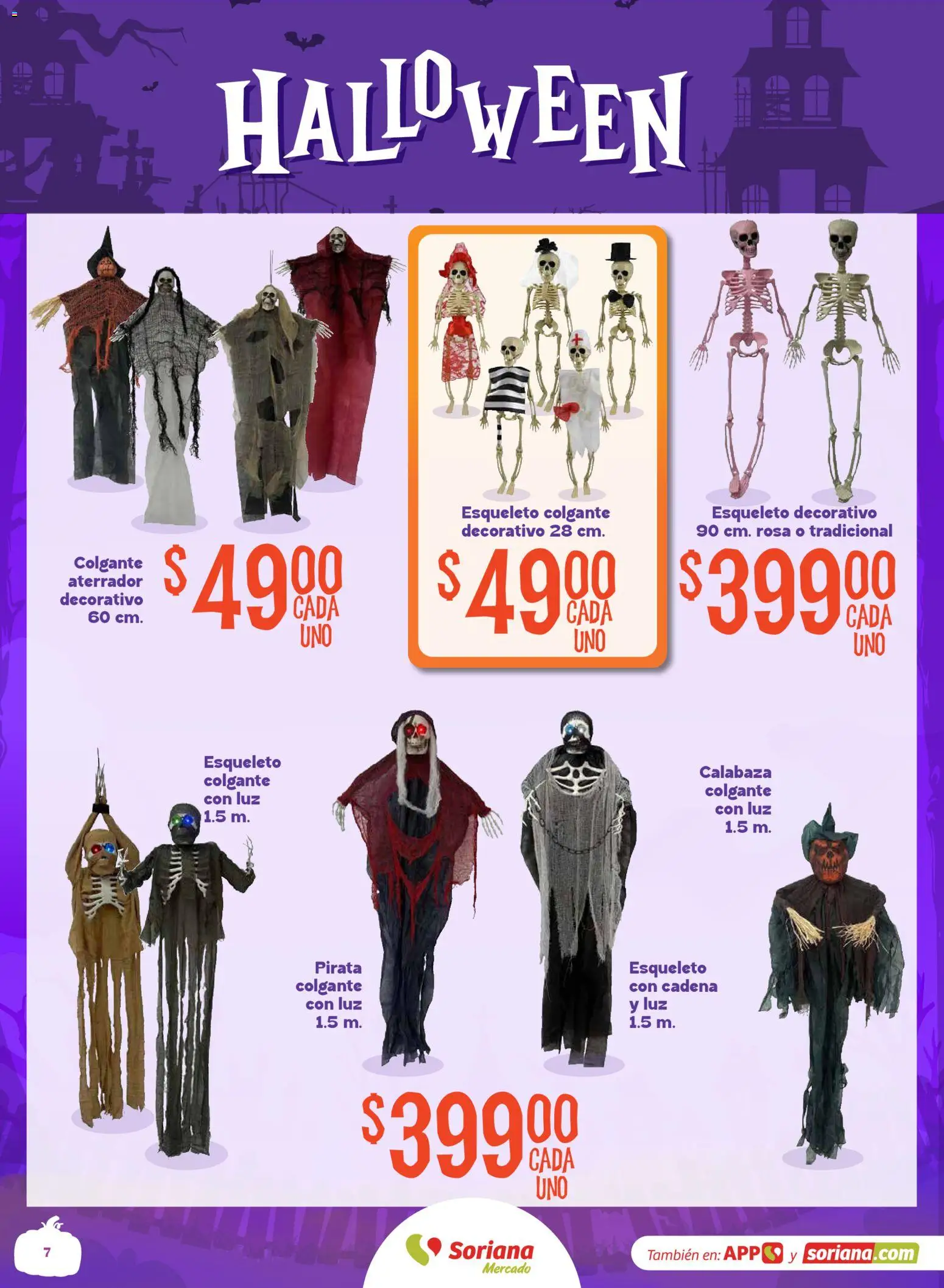 Vista previa las ofertas de la tienda Soriana - Soriana Mercado - Halloween y Día de muertos desde el 01/10/2026 - Calabaza, Cadena