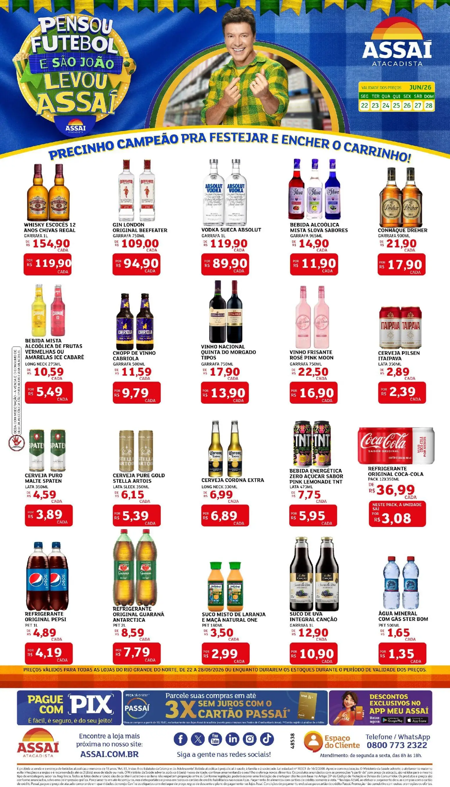 Pré-Visualização do folheto "Assaí Atacadista ofertas - RN" da loja Assaí Atacadista válido a partir de 22/06/2026