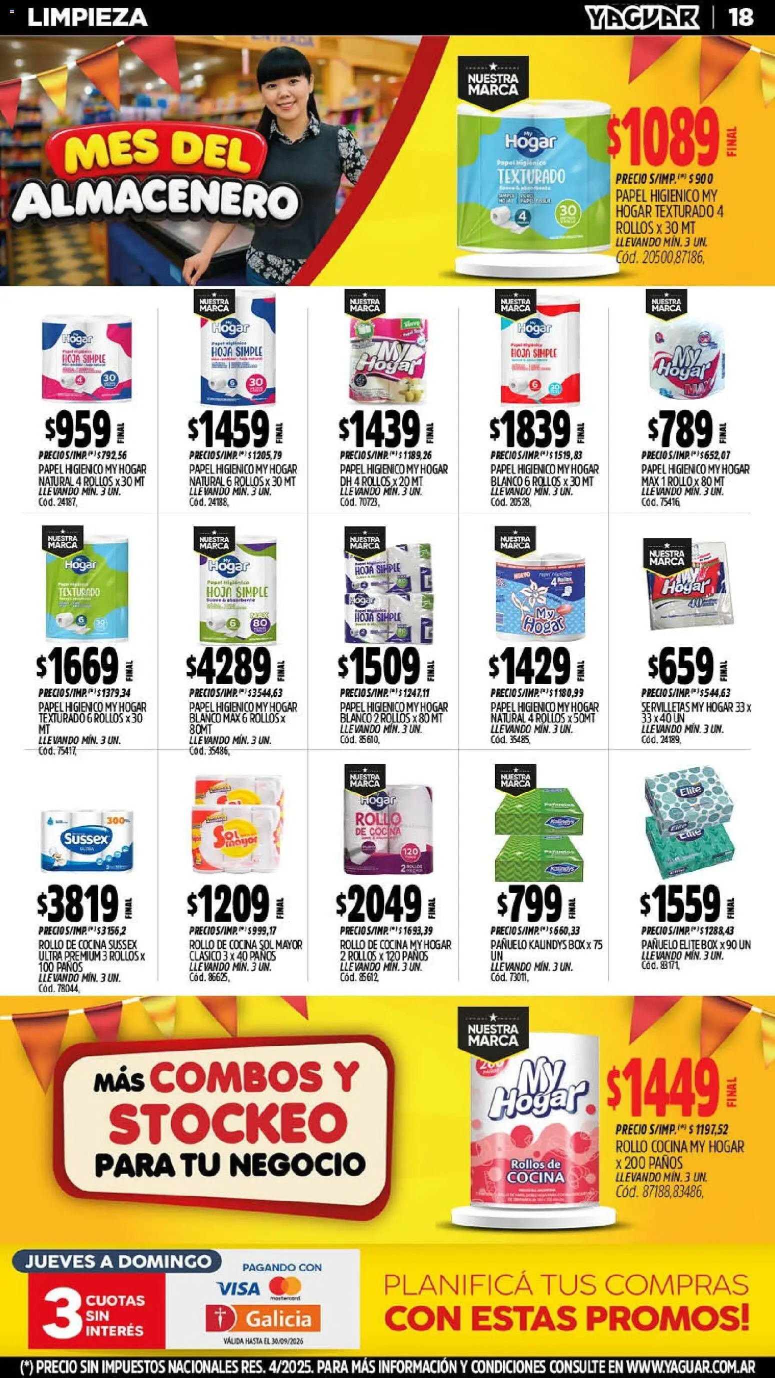 Vista previa del folleto de la tienda Yaguar válido desde el 14/09/2026 - Cocina, Papel higiénico, Pañuelo, Servilletas