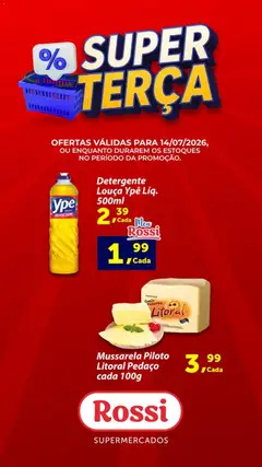 Pré-Visualização do folheto "Rossi Supermercados ofertas do Dia" da loja Rossi Supermercados válido a partir de 14/07/2026