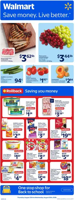 Preview of leaflet Walmart weekly flyer from shop Walmart is valid from Aug 20, 2026