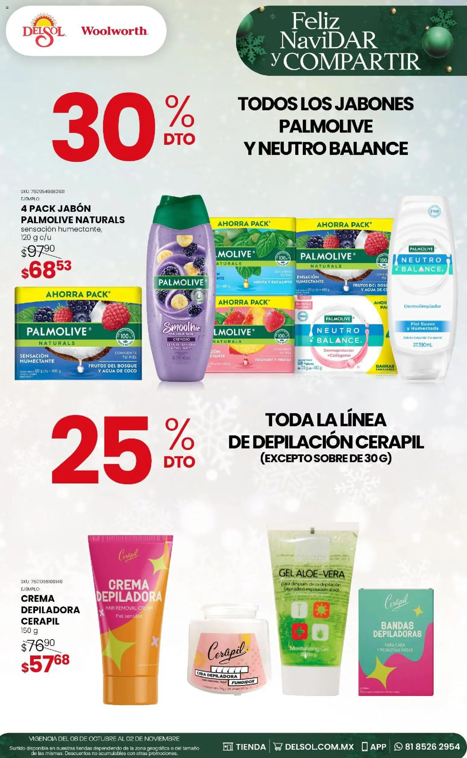 Vista previa las ofertas de la tienda Del Sol y Woolworth - Del Sol y Woolworth - Feliz NaviDar y Compartir desde el 08/10/2026 