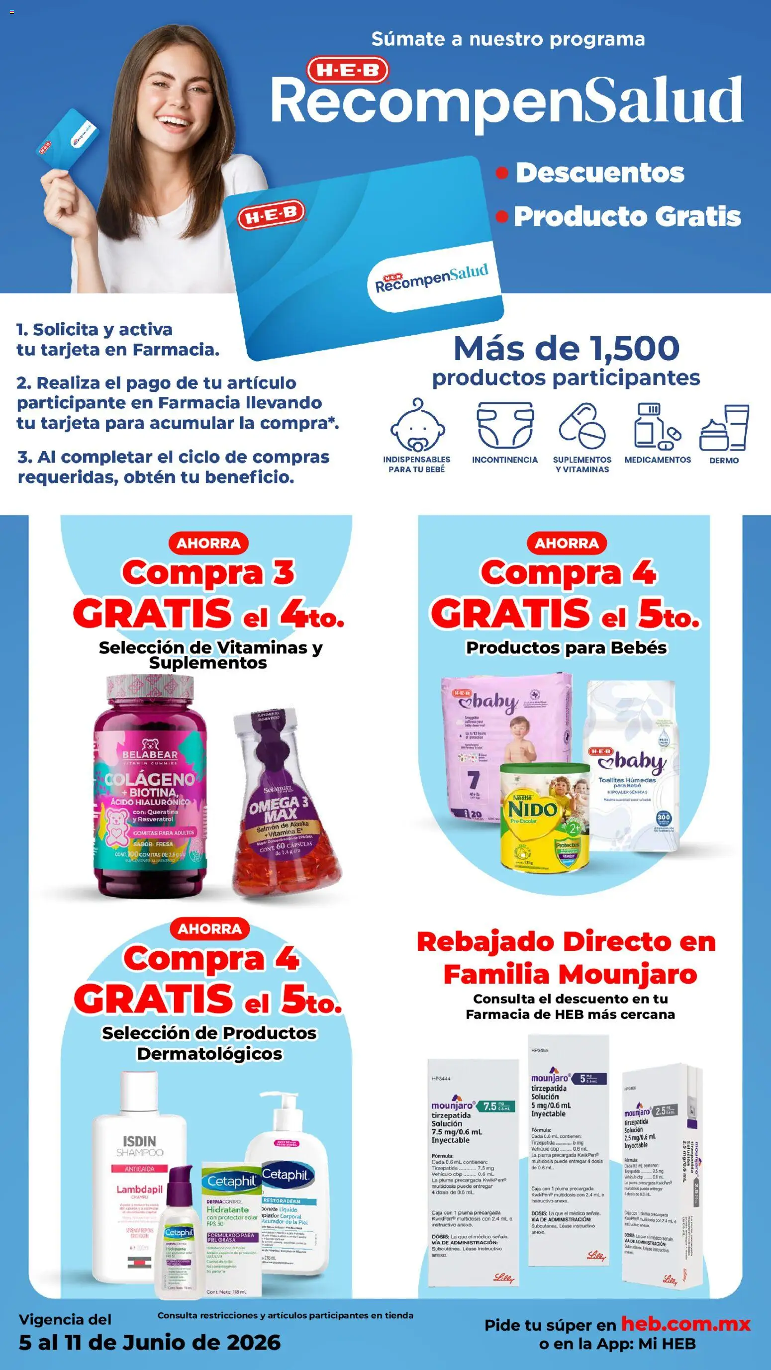 Vista previa las ofertas de la tienda H-E-B - H-E-B folleto desde el 05/06/2026 - Omega 3, Fresa, Shampoo, Vitaminas, Toallitas húmedas, Caja, Cápsulas, Salmón