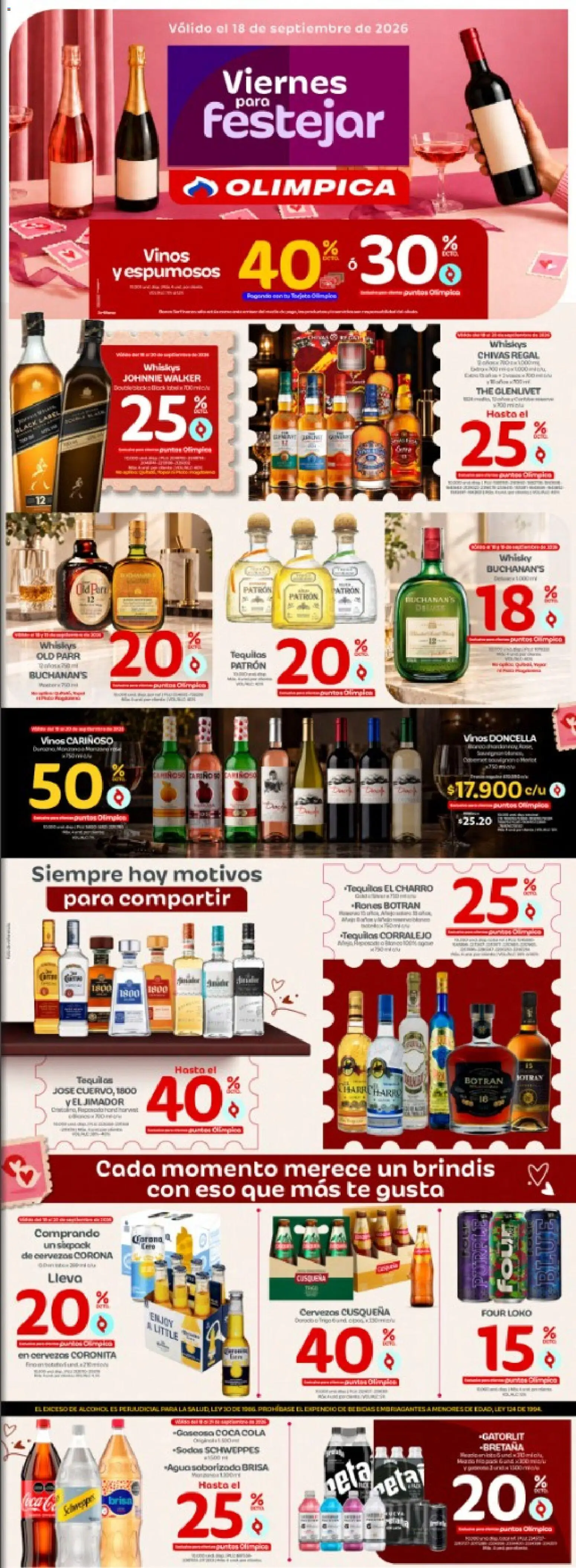  Vista previa del prospecto Olímpica - Viernes para festejar del almacen Olímpica válida del 18/09/2026 al 18/09/2026