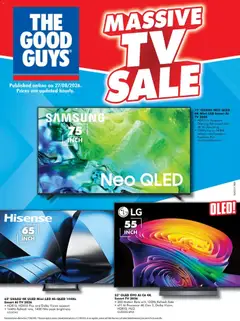 Preview of catalogue The Good Guys catalogue MASSIVE TV SALE from shop The Good Guys valid 26/08/2026