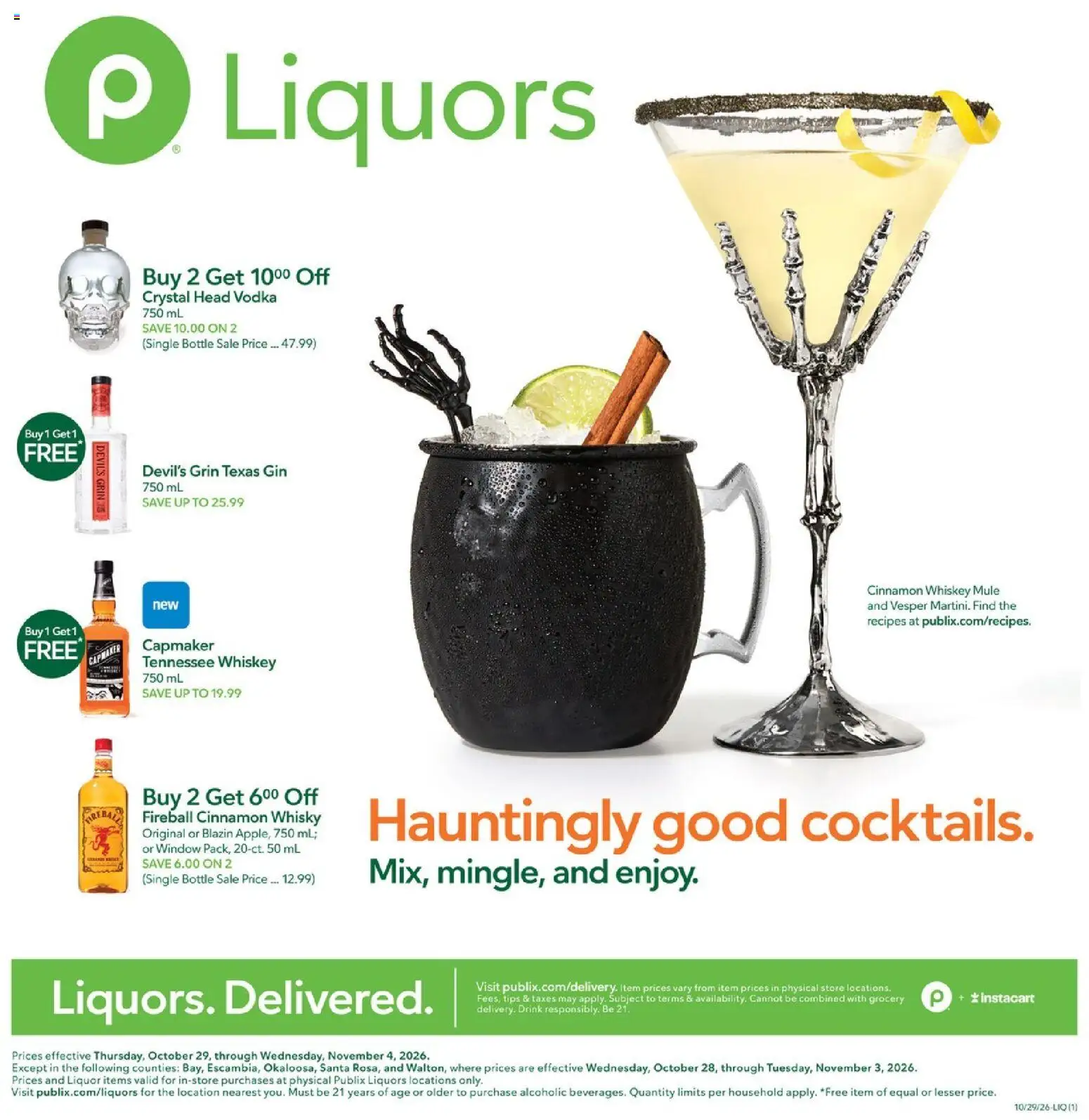 Ad Preview of Publix Publix Liquor Ad from 10/29/2026