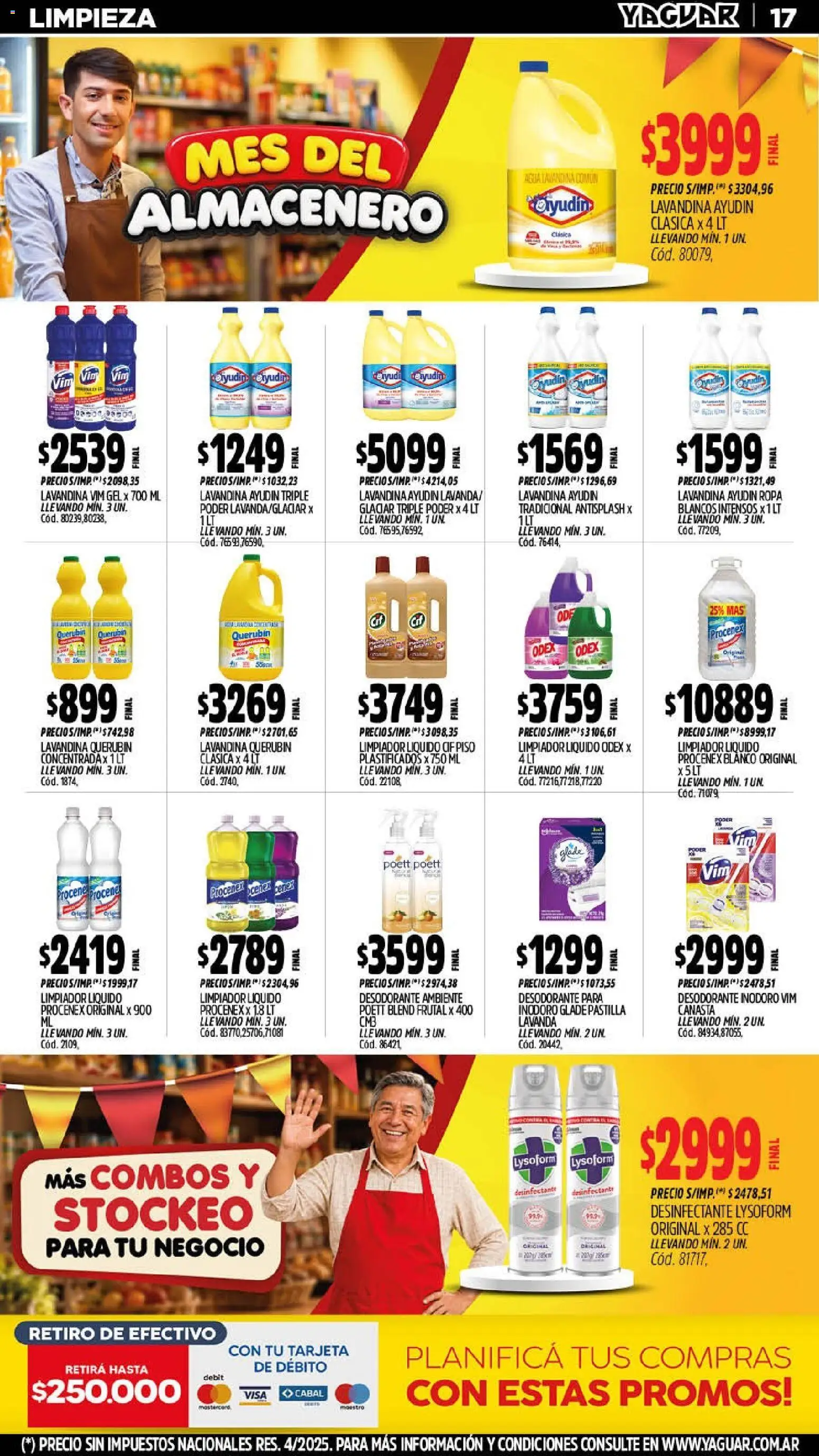 Vista previa del folleto de la tienda Yaguar válido desde el 14/09/2026 - Ropa, Agua, Inodoro, Desodorante, Lavandina, Canasta, Desinfectante, Limpiador