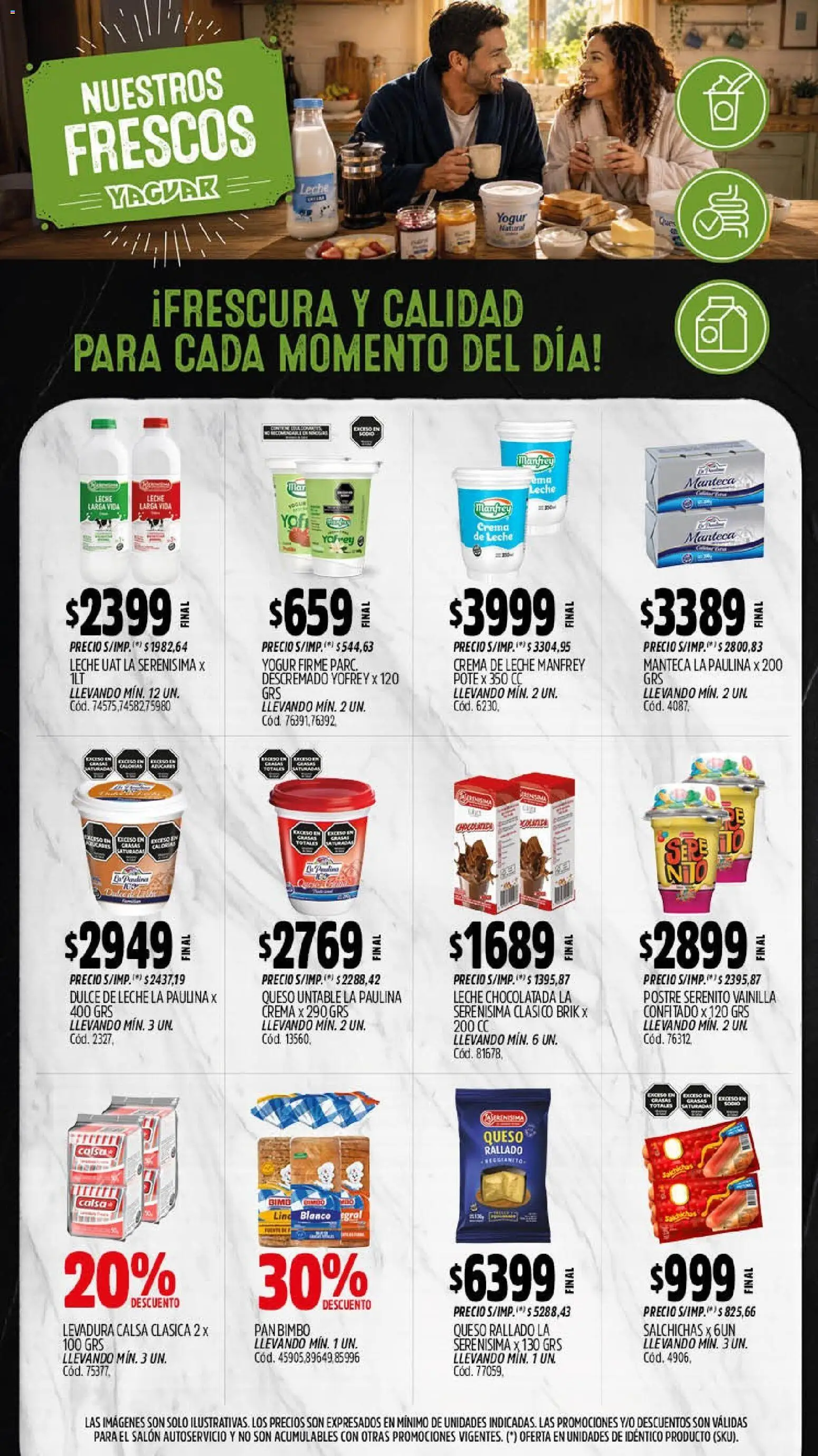 Vista previa del folleto de la tienda Yaguar válido desde el 14/09/2026 - Dulce de leche, Queso, Leche, Manteca, Levadura, Dulce, Salchichas, Untable
