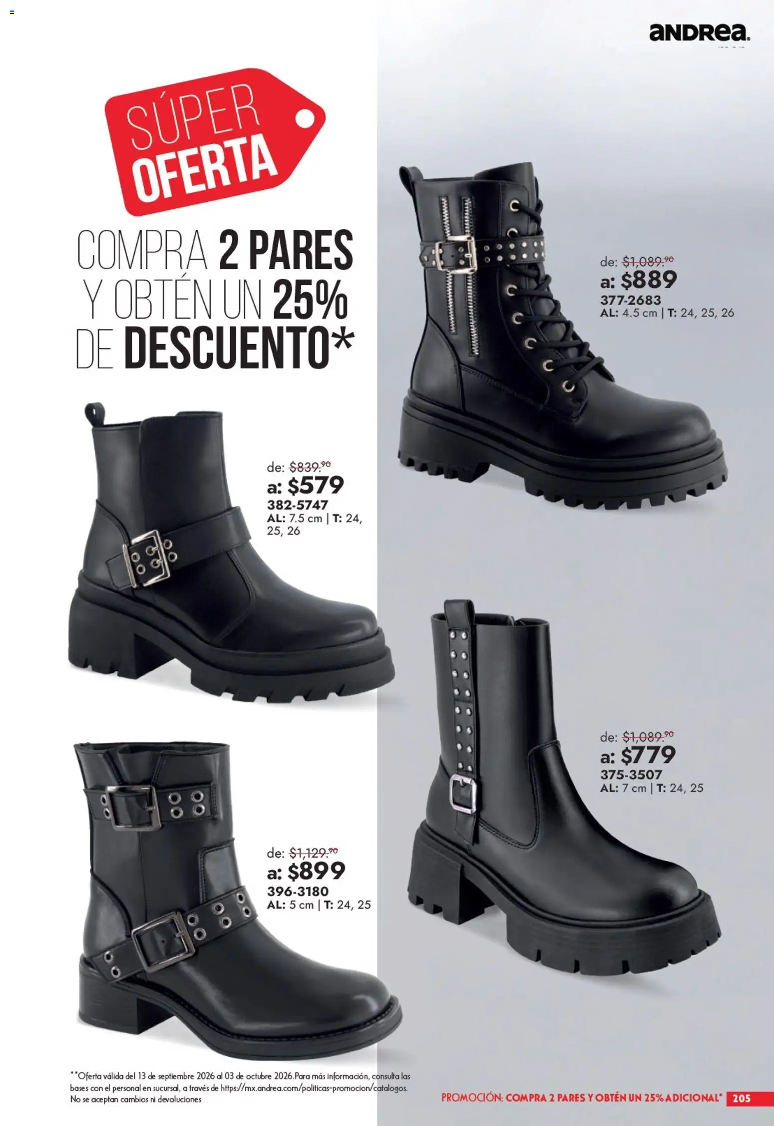 Vista previa las ofertas de la tienda Andrea - Andrea catálogo Outlet desde el 13/09/2026 