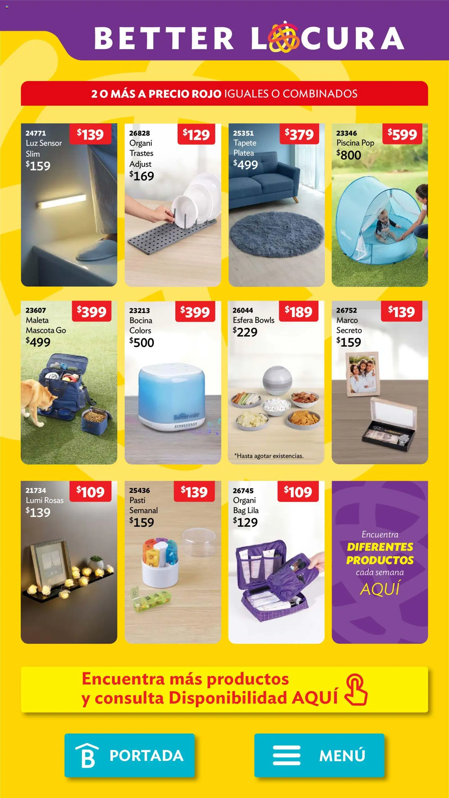Vista previa las ofertas de la tienda Betterware - Betterware campaña 10 2026 desde el 28/09/2026 - Bocina, Maleta, Tapete
