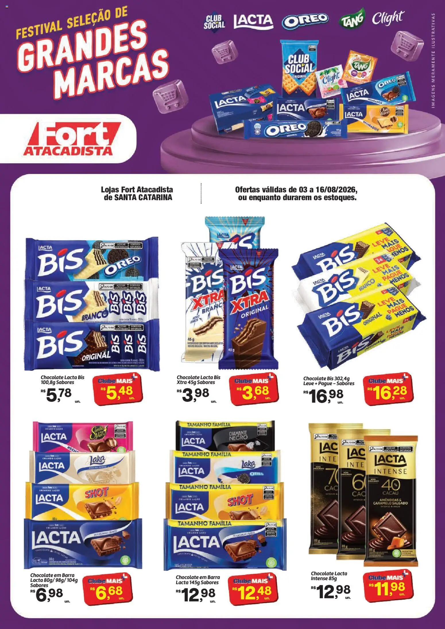 Pré-Visualização do folheto "Fort Atacadista ofertas Mondelez" da loja Fort Atacadista válido a partir de 03/08/2026 - Chocolate, Chocolate em barra, Açúcar, Amêndoas