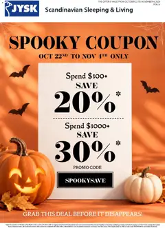 Un aperçu du dépliant JYSK weekly flyer du magasin JYSK est valide à partir 22 oct. 2026