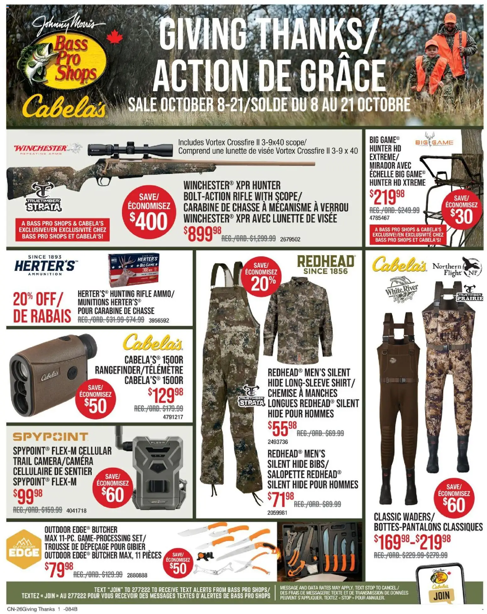 Preview of leaflet Cabelas weekly flyer / circulaire from shop Cabelas is valid from Oct 08, 2026