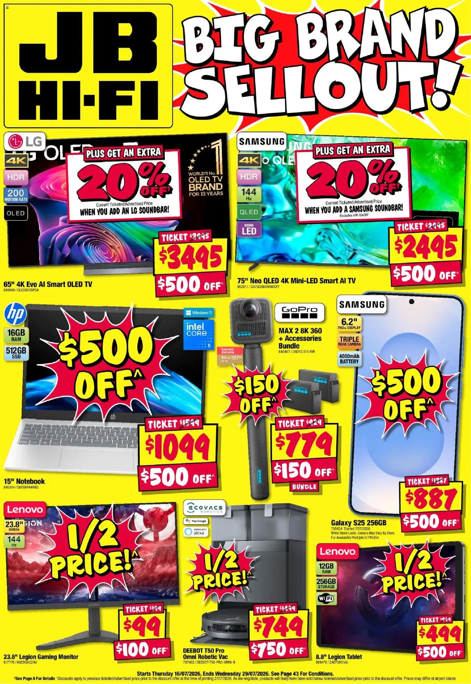Preview of catalogue JB Hi-Fi Big Brand Selloutcatalogue from shop JB Hi-Fi valid 16/07/2026