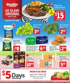 Preview of leaflet Quality Foods weekly flyer / circulaire from shop Quality Foods is valid from Apr 23, 2026