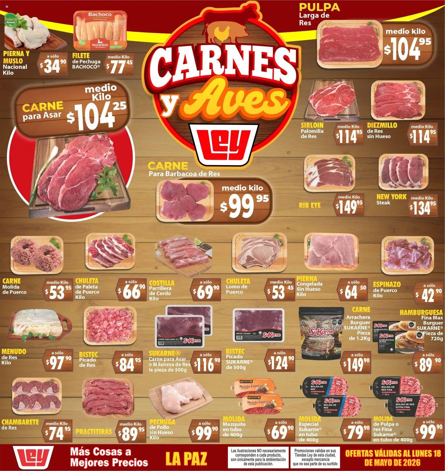 Vista previa las ofertas de la tienda Casa Ley - Casa Ley folleto Carnes y Aves La Paz desde el 16/05/2026 