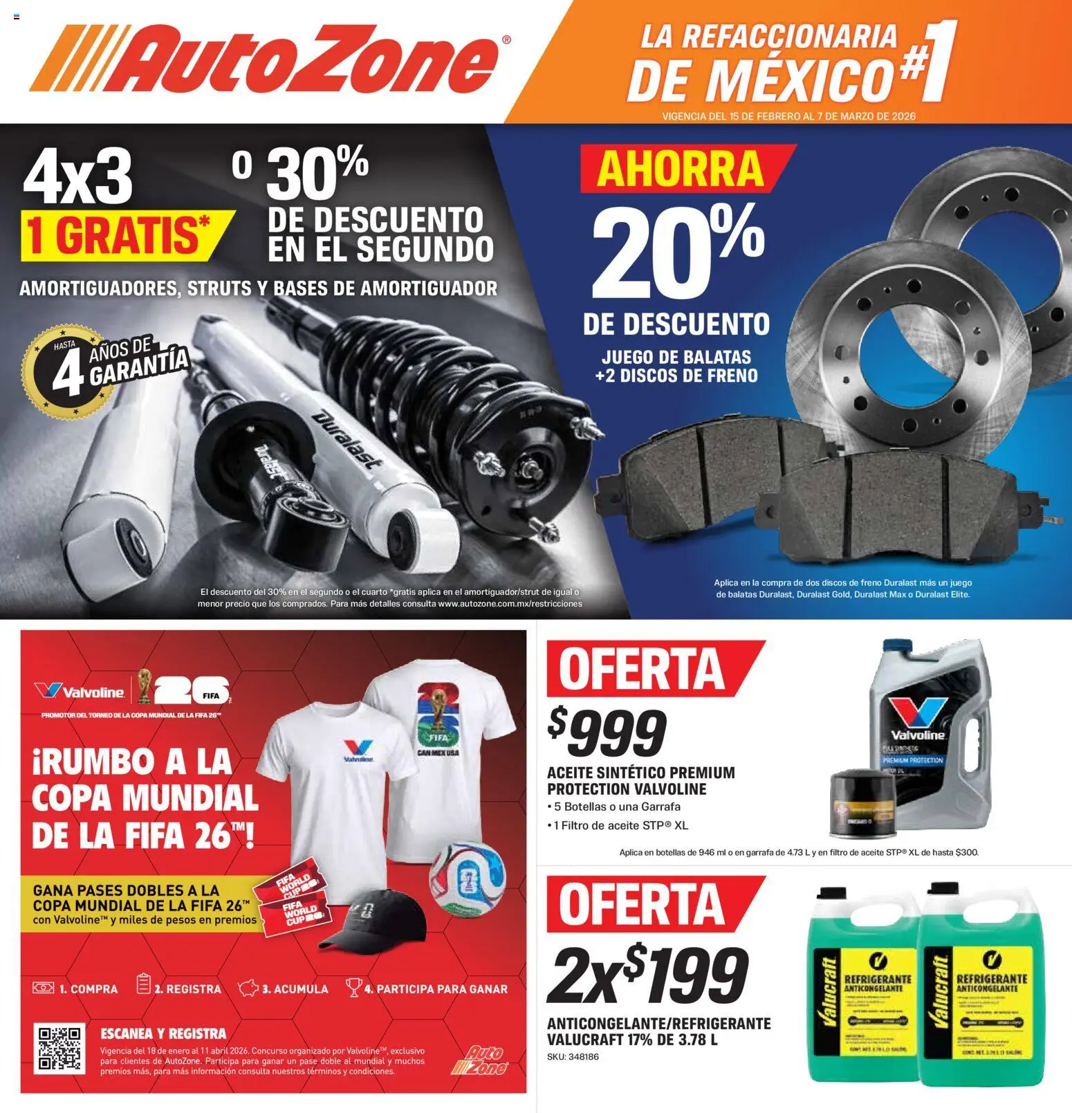 Vista previa las ofertas de la tienda AutoZone - Catálogo desde el 15/02/2026 - Juego, Aceite