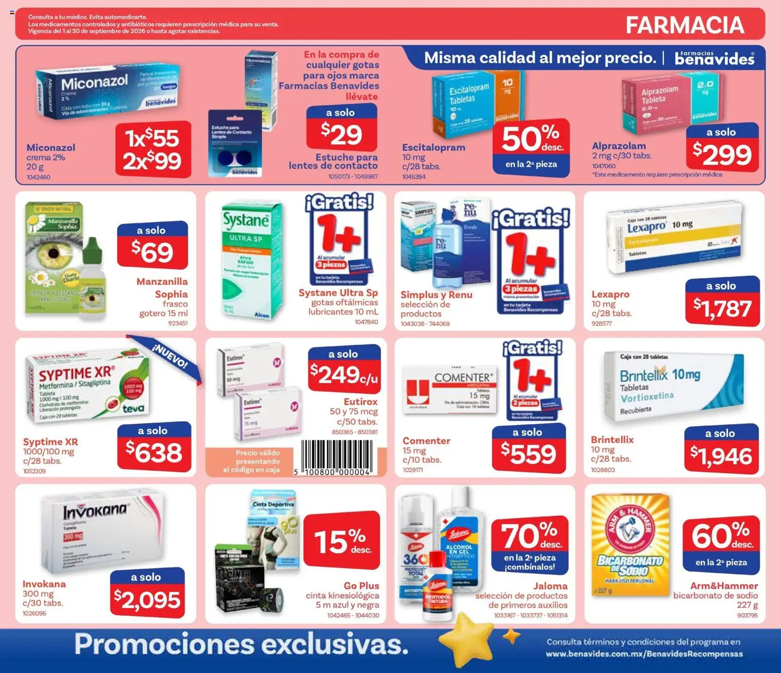 Vista previa las ofertas de la tienda Farmacia Benavides - Farmacia Benavides catálogo desde el 01/09/2026 