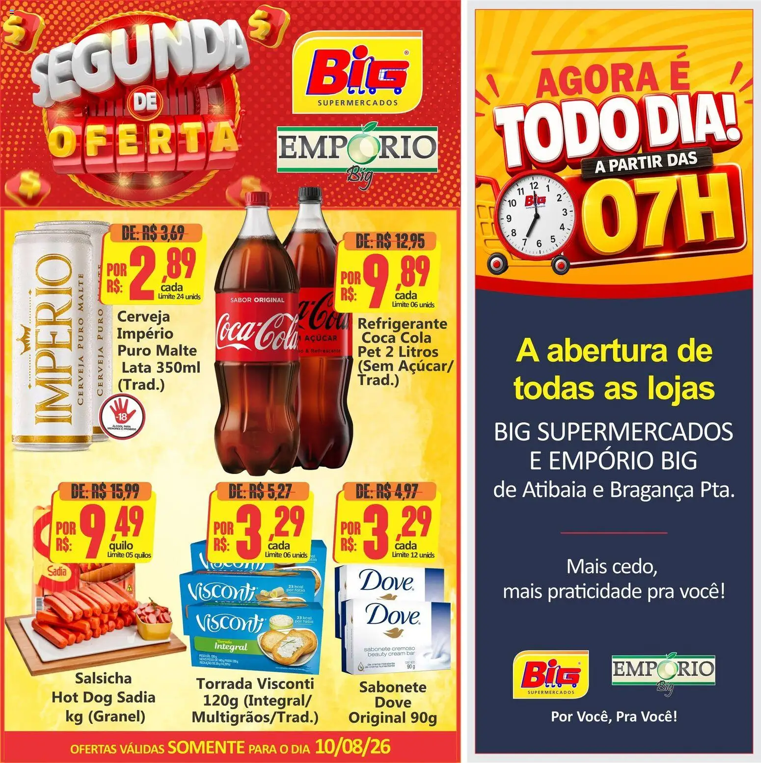 Pré-Visualização do folheto "Big Supermercados ofertas do Dia" da loja Big Supermercados válido a partir de 10/08/2026