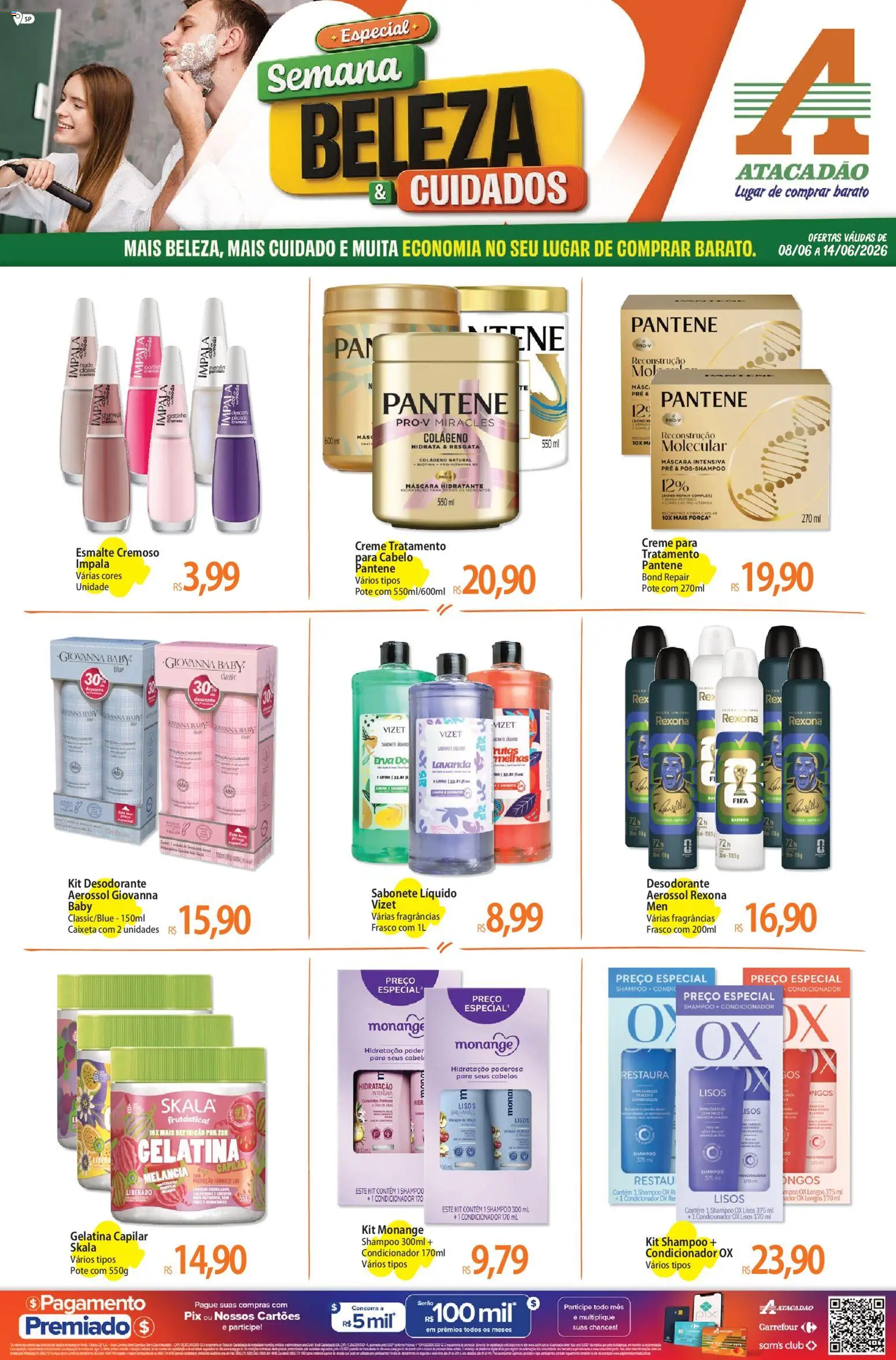 Pré-Visualização do folheto "Atacadão ofertas - SP" da loja Atacadão válido a partir de 08/06/2026 - Shampoo, Desodorante, Melancia, Sabonete líquido, Creme, Gelatina, Rexona, Vinagre