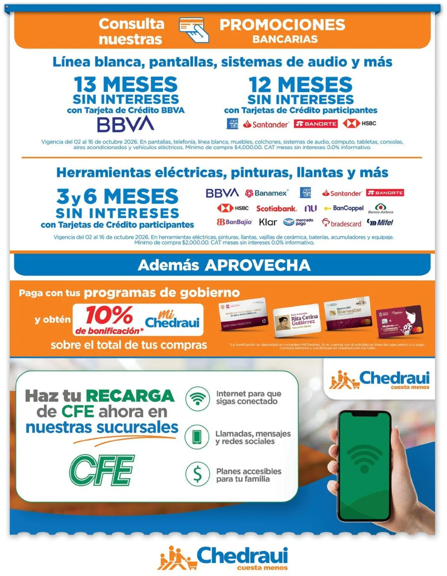 Vista previa las ofertas de la tienda Chedraui - Chedraui folleto Renueva tu hogar Llevarte más cuesta menos desde el 02/10/2026 