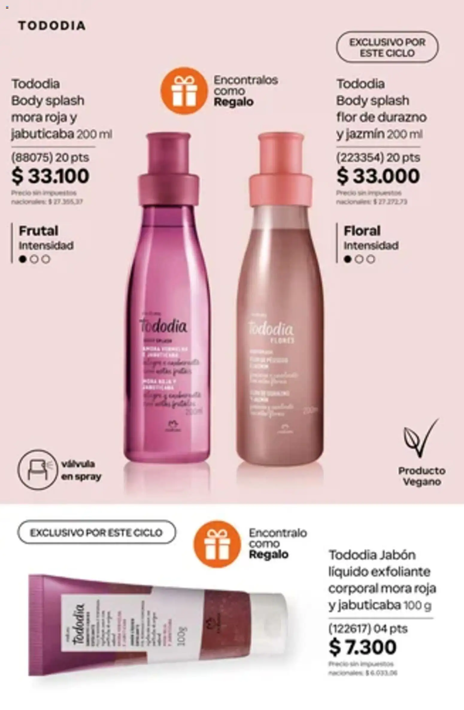 Vista previa del folleto de la tienda Natura válido desde el 01/10/2026 - Body, Durazno, Jabón, Jabón líquido, Exfoliante corporal, Exfoliante