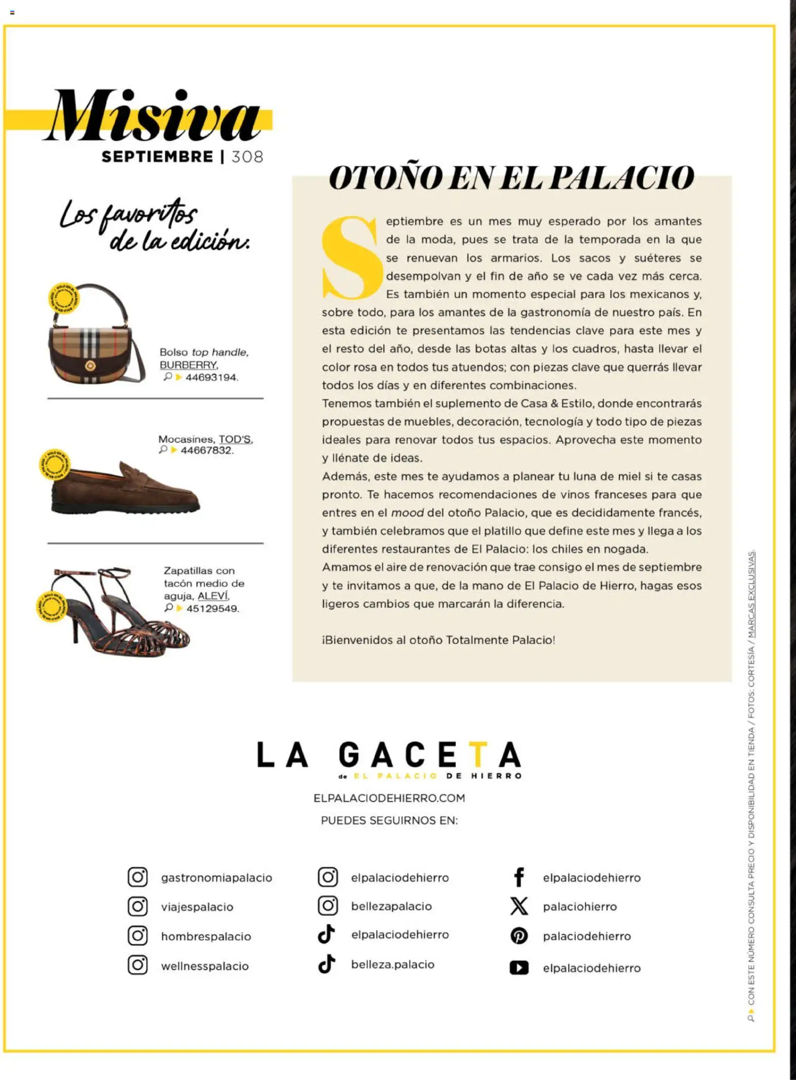 Vista previa las ofertas de la tienda Palacio De Hierro - Palacio De Hierro catálogo La Gaceta desde el 01/09/2026 
