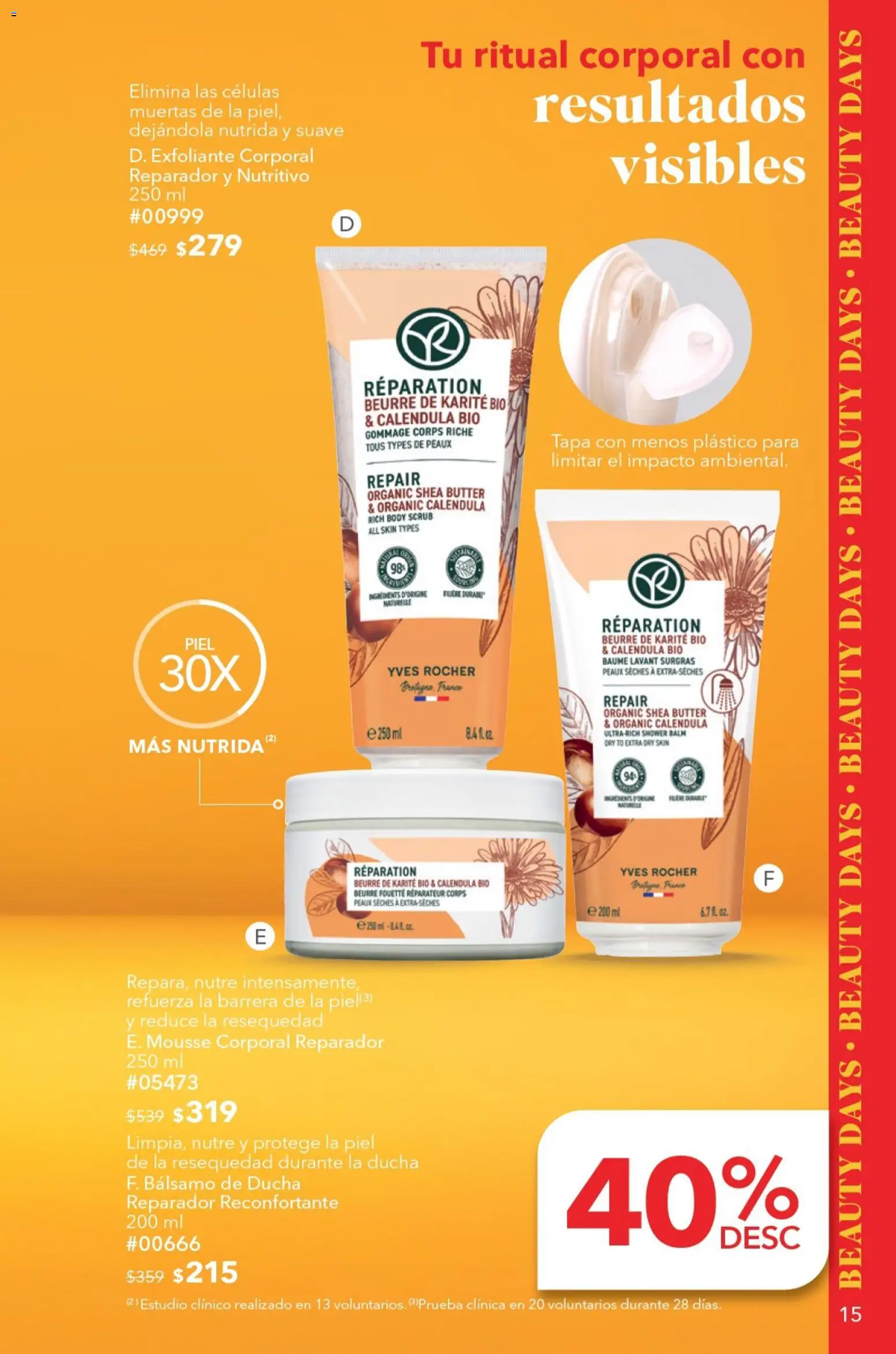 Vista previa las ofertas de la tienda Yves Rocher - Yves Rocher campaña 9 2026 desde el 23/06/2026 - Body, Exfoliante corporal, Exfoliante, Filete, Mousse, Bálsamo