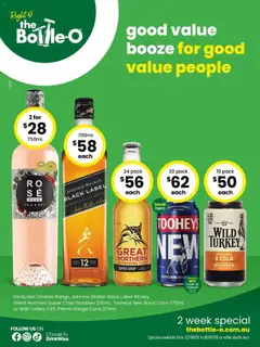Preview of catalogue Good Value Booze, For Good Value People. 22/06 from shop The Bottle-O valid 21/06/2026