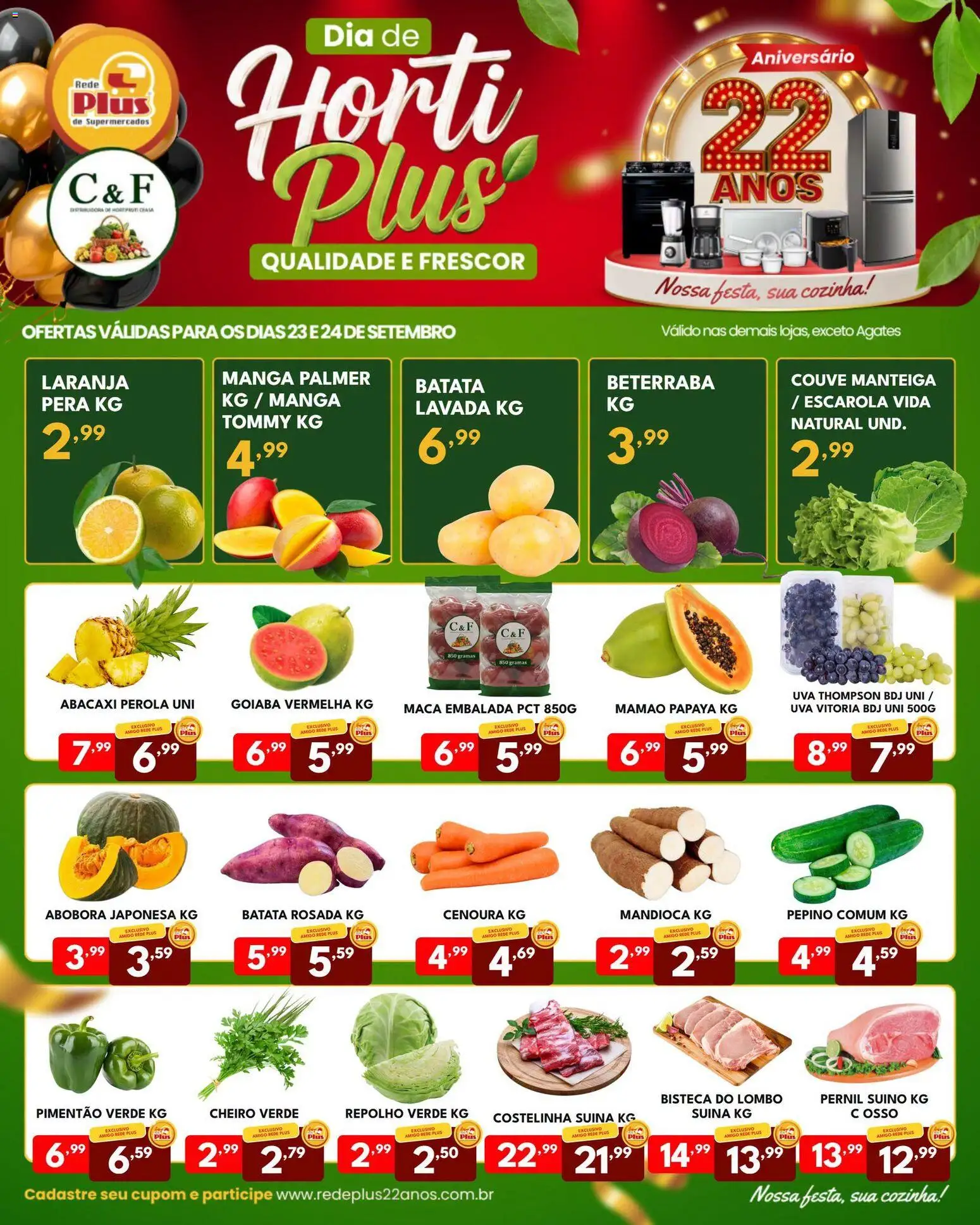 Pré-Visualização do folheto "Rede Plus Supermercados - Ofertas da semana" da loja Rede Plus Supermercados válido a partir de 23/09/2026