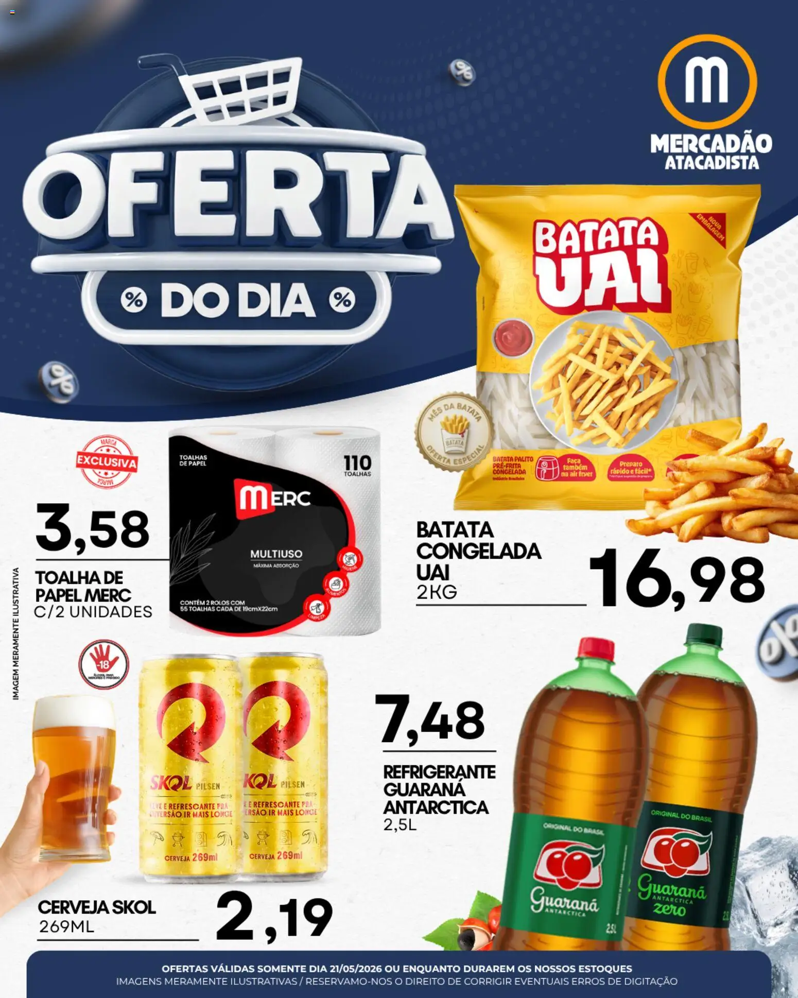 Pré-Visualização do folheto "Mercadão Atacadista ofertas do Dia" da loja Mercadão Atacadista válido a partir de 21/05/2026