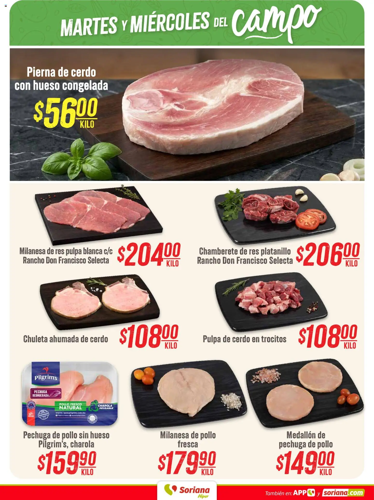 Vista previa las ofertas de la tienda Soriana - Soriana Martes y Miércoles del Campo Híper: CDMX y Edo. de Mex desde el 11/08/2026 