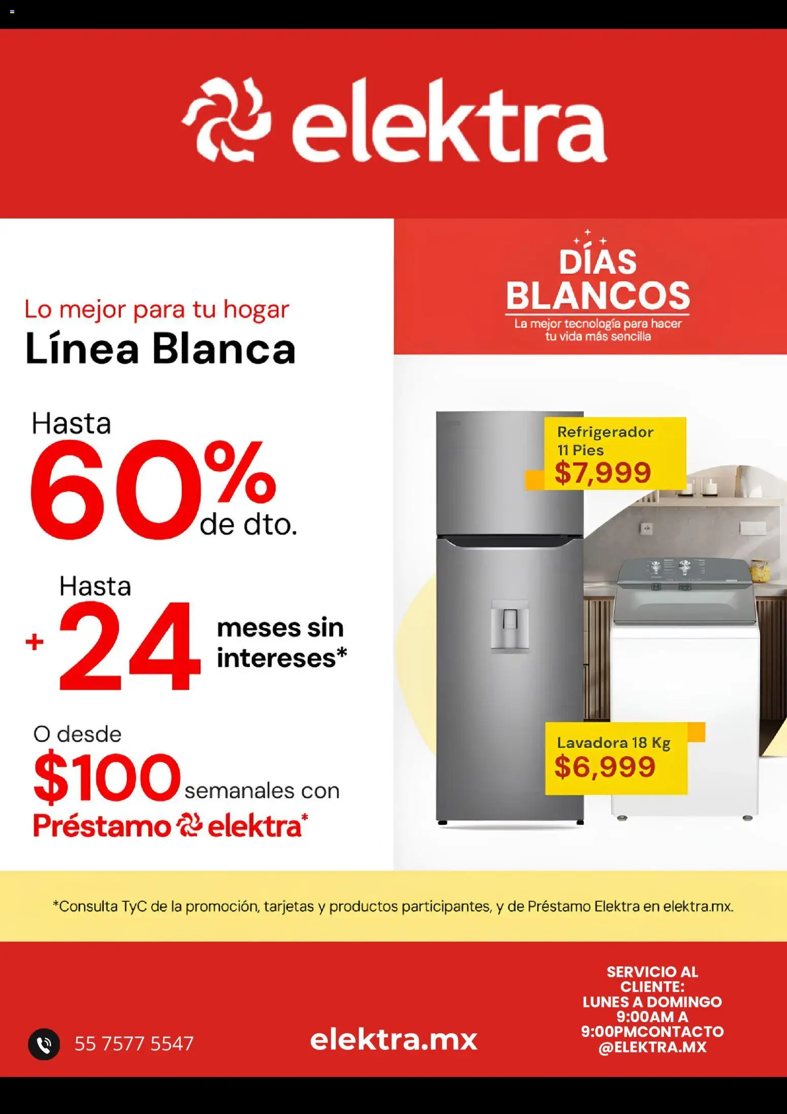 Vista previa las ofertas de la tienda Elektra - Elektra catálogo desde el 06/07/2026 - Refrigerador, Lavadora