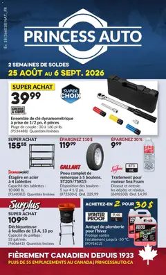 Preview of leaflet Princess Auto circulaire - 2 Semaines de Soldes ! from shop Princess Auto is valid from Aug 25, 2026