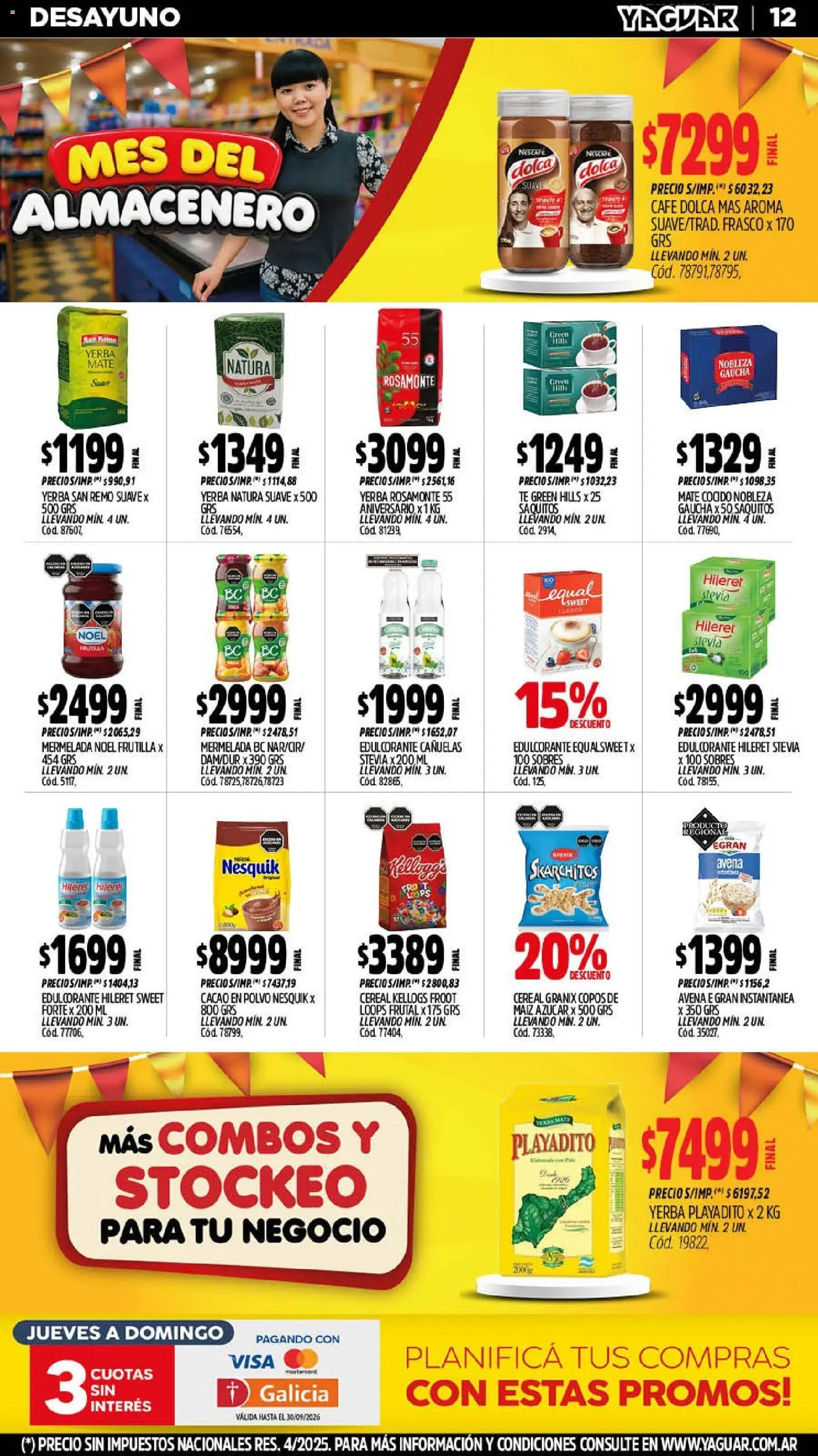 Vista previa del folleto de la tienda Yaguar válido desde el 07/09/2026 - Café, Té, Frutilla, Azucar, Maiz, Mermelada, Copos, Polvo