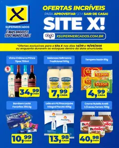 Pré-Visualização do folheto "X Supermercados ofertas incríveis" da loja X Supermercados válido a partir de 14/09/2026