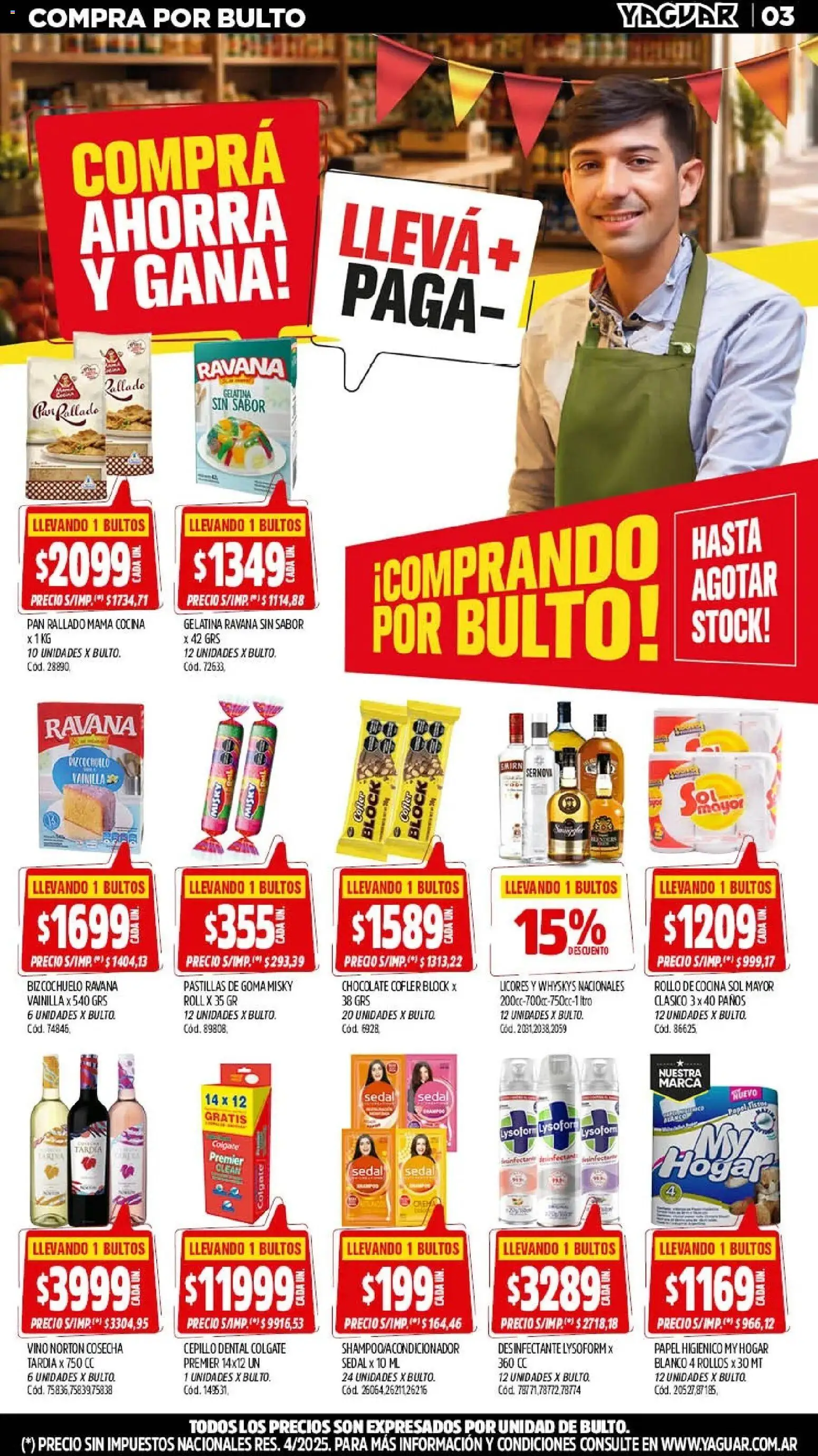 Vista previa del folleto de la tienda Yaguar válido desde el 28/09/2026 - Cocina, Chocolate, Pan, Gelatina, Vainilla, Crema, Pan rallado, Desinfectante