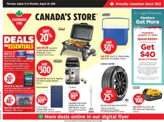 Preview of leaflet Canadian Tire weekly flyer from shop Canadian Tire is valid from Aug 13, 2026